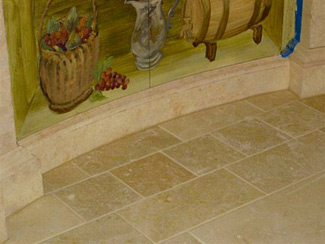 Wine Cellar Floor to Wall Detail